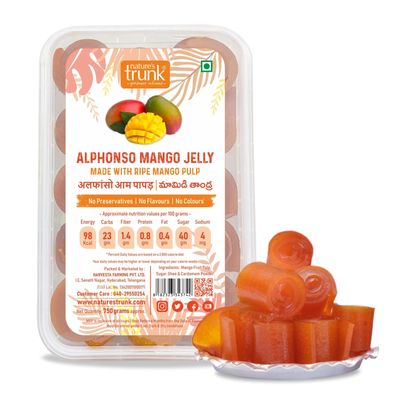 Nature's Trunk Alphonso Mango Jelly | 750g | Handmade Aam Papad | Sun-Dried Mamidi Thandra | No Added Preservatives | Natural Fruit Candy | 100% Natural