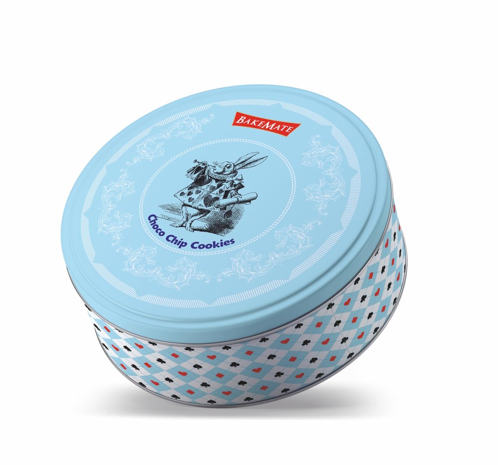 BakeMate Choco Chip Cookies Tin  Chocolate Chip Biscuits, 340g | Festive Gift Pack for All Occasions