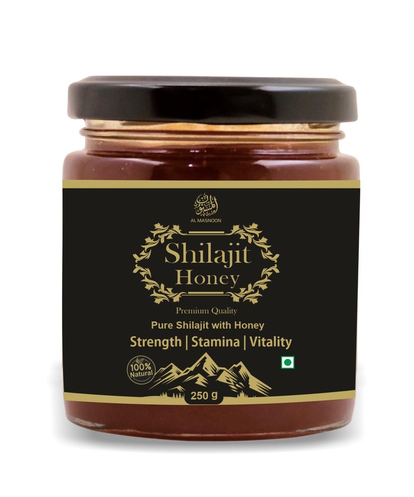 AL MASNOON Shilajit Honey | 250g Pack of 1 | 100% Natural Blend for Enhanced Vitality and Health