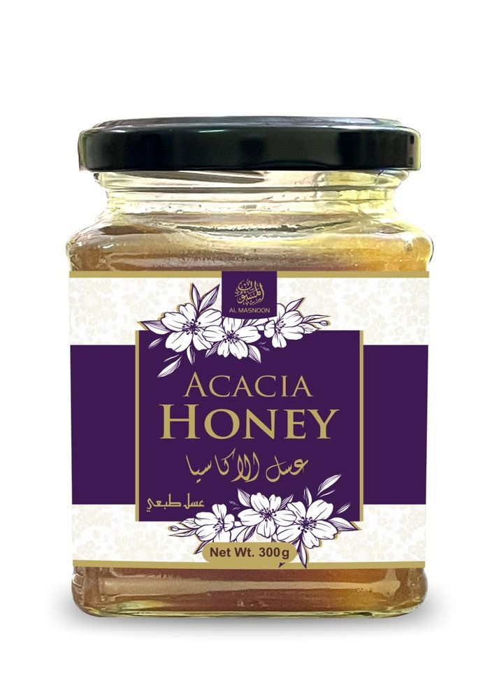 AL MASNOON Acacia Honey | 300g Pack of 1 | 100% Natural and Pure Honey for a Delicious and Nutritious Sweetener