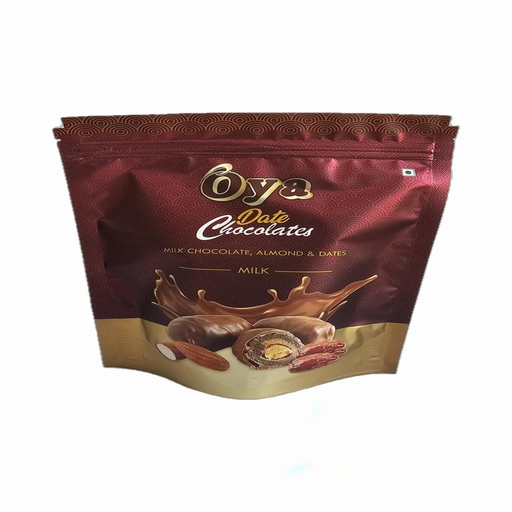 Oya Chocolate Crunchy Almond Dates Pemium Chocolate Dates With Crunchy Almond | (Milk Chocolates, 1kg) Healthy guilt-free snack | Dates filled with crunchy almonds