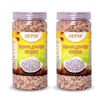 REPIX Sunflower Seeds for Eating - 250g Pack | Edible Seeds Combo | High in Vitamin E & Magnesium | Healthy Snack (Pack Of 2) (250 gm each)
