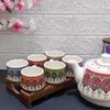 AAV World Pack of 1 Ceramic KASHMERI Art Kettle with Tea Cups (Multicolor, Cup Set) view 3
