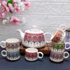 AAV World Pack of 1 Ceramic KASHMERI Art Kettle with Tea Cups (Multicolor, Cup Set) view 4