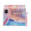 MESKIN 5Pcs Twin Blade Full Body Razor Sweden Stainless Steel Twin Blade Micro Shave Technology Anti-Slip Rubberised Grip for Better Shave Blue Rubber Grip Razor (Pack of 5) (Pink) view 1