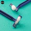 MESKIN 10Pcs Twin Blade Full Body Razor Sweden Stainless Steel Twin Blade Micro Shave Technology Anti-Slip Rubberised Grip for Better Shave Blue Rubber Grip Razor (Pack of 10) (Blue) view 2