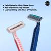 MESKIN 10Pcs Twin Blade Full Body Razor Sweden Stainless Steel Twin Blade Micro Shave Technology Anti-Slip Rubberised Grip for Better Shave Blue Rubber Grip Razor (Pack of 10) (Blue) view 4