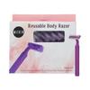 MESKIN 10Pcs Reusable Body Razor wih Aloe Vera Lube Strip Painfree Body Hair Removing Tool Stainless Steel Blade with Anti-Slip Handle for smooth Glide. Full Body Razor Purple (Pack of 10) view 1