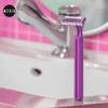 MESKIN 10Pcs Reusable Body Razor wih Aloe Vera Lube Strip Painfree Body Hair Removing Tool Stainless Steel Blade with Anti-Slip Handle for smooth Glide. Full Body Razor Purple (Pack of 10) view 4
