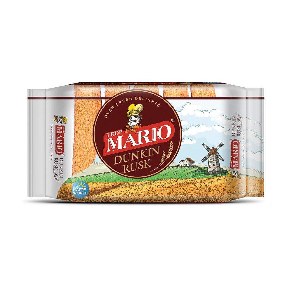 Mario Dunkin Rusk  Delicious extra long premium rusk topped with delightful flavors and with the goodness of Suji, Khus Khus, and the aromatic allure of Saunf. 360gm ((Pack of 1))