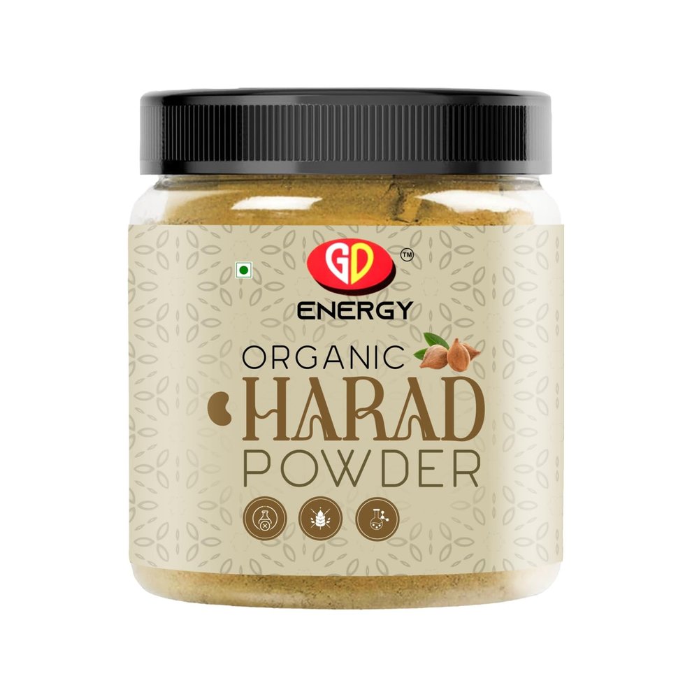 GD Energy Organic Harad, Haritaki, Inknut Powder Natural Digestive Health Booster | 100% Natural | Internal Cleanser and Detoxifier | Digestive Health - Jar Pack (200gm)