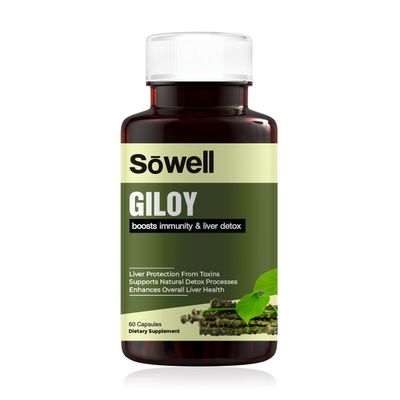Sowell Giloy Supplement - Pure Extract Capsules for Immune Support, Detox, and Digestion - Ayurvedic Herbal Formula - 60 Capsules