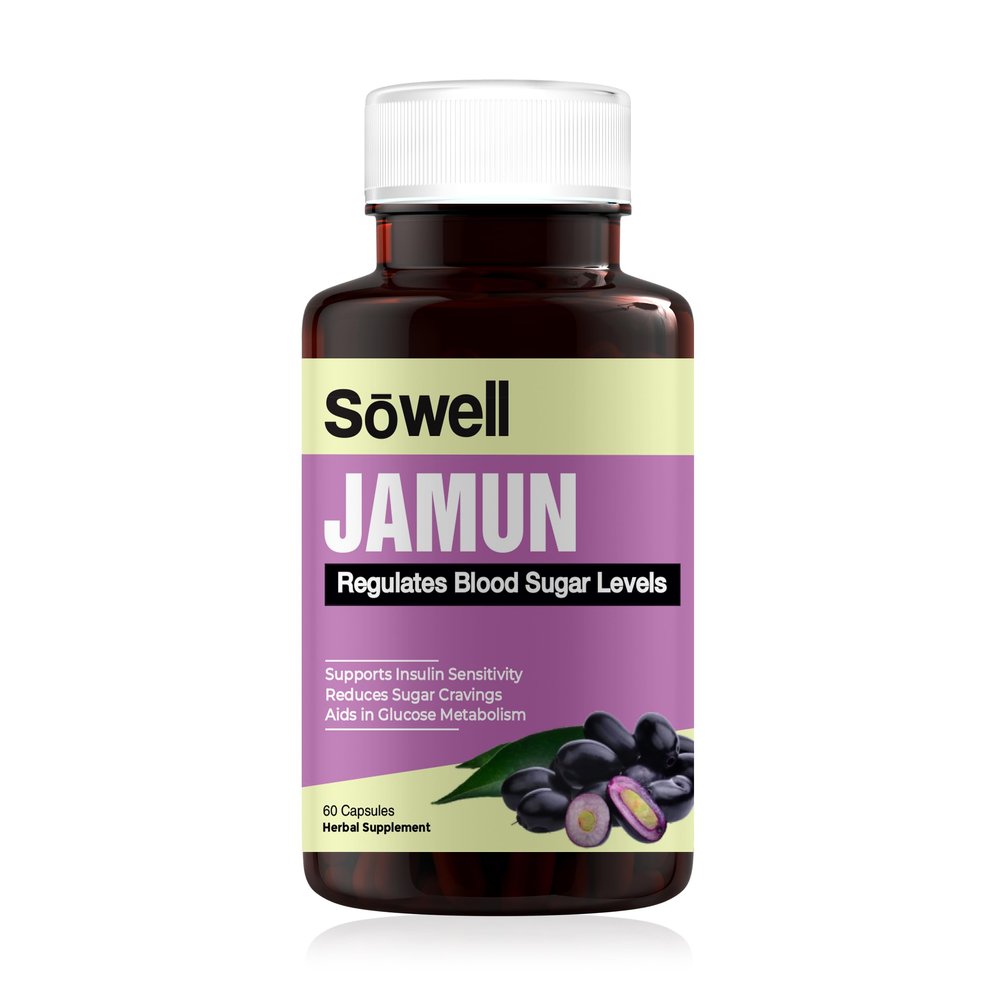 Sowell Jamun Supplement - Natural Blood Sugar Support with Jamun Extract - 60 Capsules