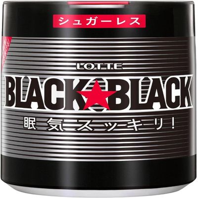 Lotte Black Chewing Gum One Push Bottle, 4.6 oz (133 g) | Sugarfree | Made in Japan