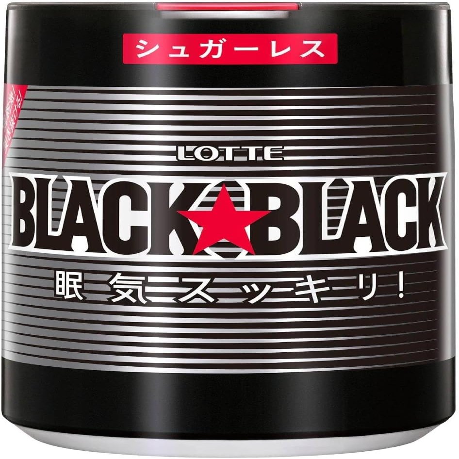 Lotte Black Chewing Gum One Push Bottle, 4.6 oz (133 g) | Sugarfree | Made in Japan