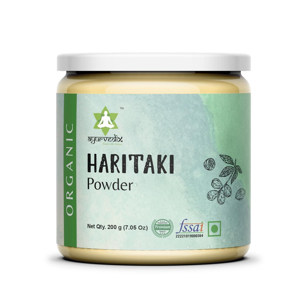 Ayurvedix Natural Harad/Haritaki Powder | 100% Natural Internal Cleanser & Detoxifier | Terminalia Chebula | Kadukkai Podi/Karakkaya Pudiyamu | No Added Preservatives 200G Pack 0f 1