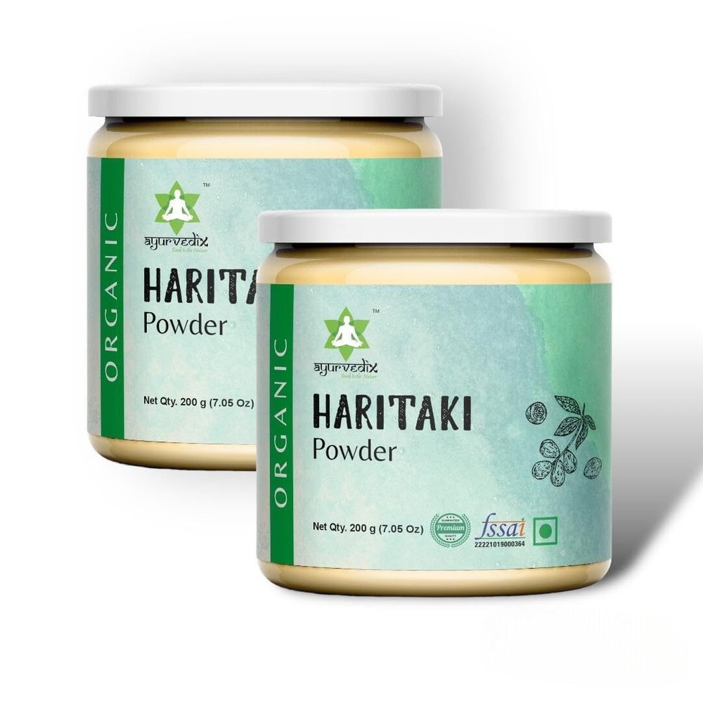 Ayurvedix Natural Harad/Haritaki Powder | 100% Natural Internal Cleanser & Detoxifier | Terminalia Chebula | Kadukkai Podi/Karakkaya Pudiyamu | No Added Preservatives 200G Pack 0f 2