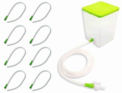 SWASTHYA SARVADA PVC Enema Kit 1500 ML for Home Use With Instruction | Reusable & Washable Enema Set for Adults (1 Set & 7 Individual Tubes)