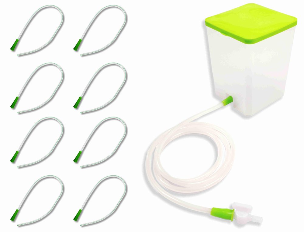 SWASTHYA SARVADA PVC Enema Kit 1500 ML for Home Use With Instruction | Reusable & Washable Enema Set for Adults (1 Set & 7 Individual Tubes)