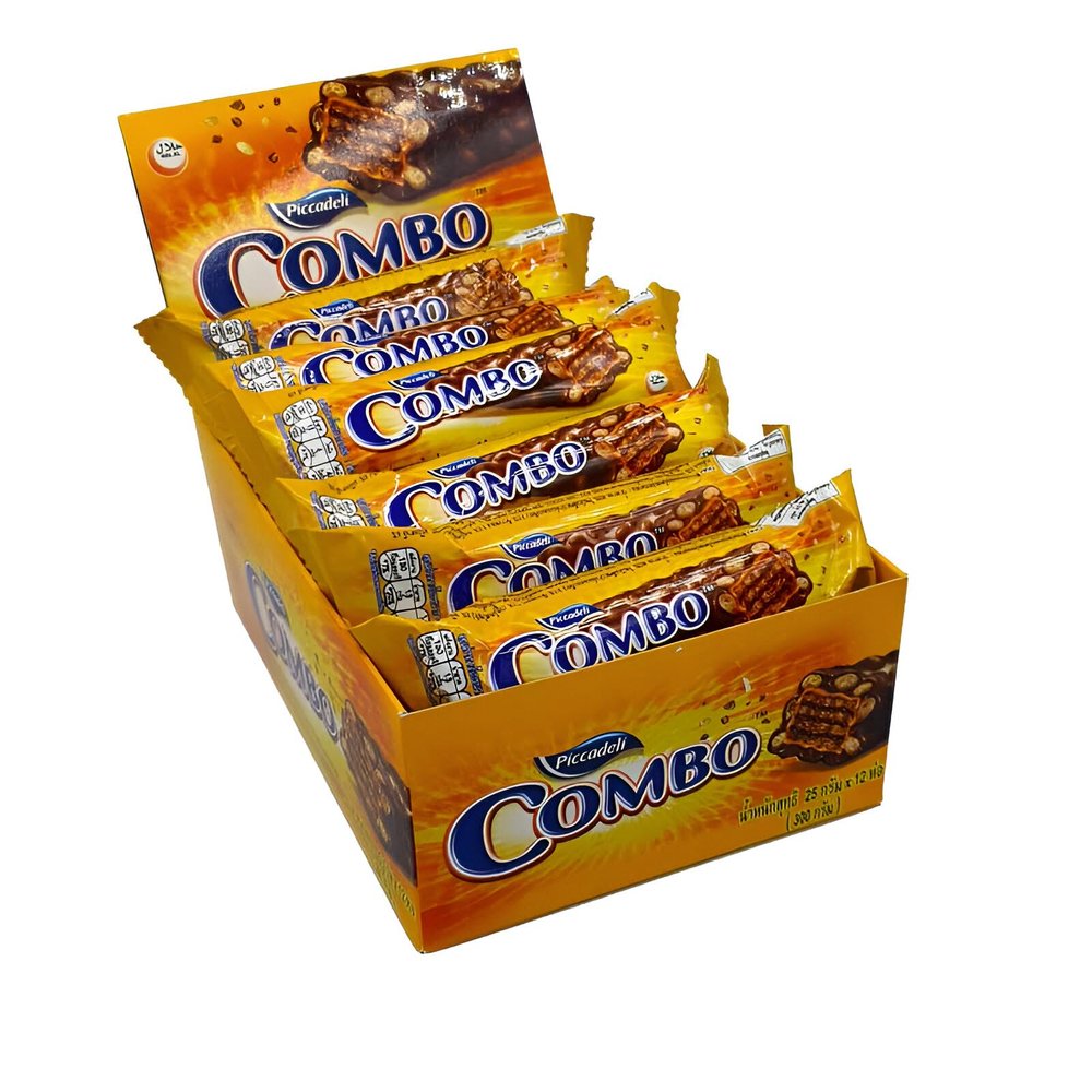 PICADELLI COMBO Caramel Crispy Cereal Bar Covered With Thick Milk Chocolate, 24 x 17g (Dubai Made)