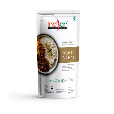 Indian Kitchen Foods Instant Gujarati Dal Bhat - Freeze Dried, Gluten-Free, Ready-to-Eat Indian Vegan Meal
