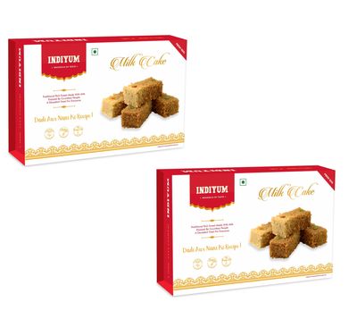 Indiyum Milk Cake | Authentic Traditional Indian Sweets | Dadi-Nani Ki Recipe | Festive Gift Pack 400g (200g x 2)