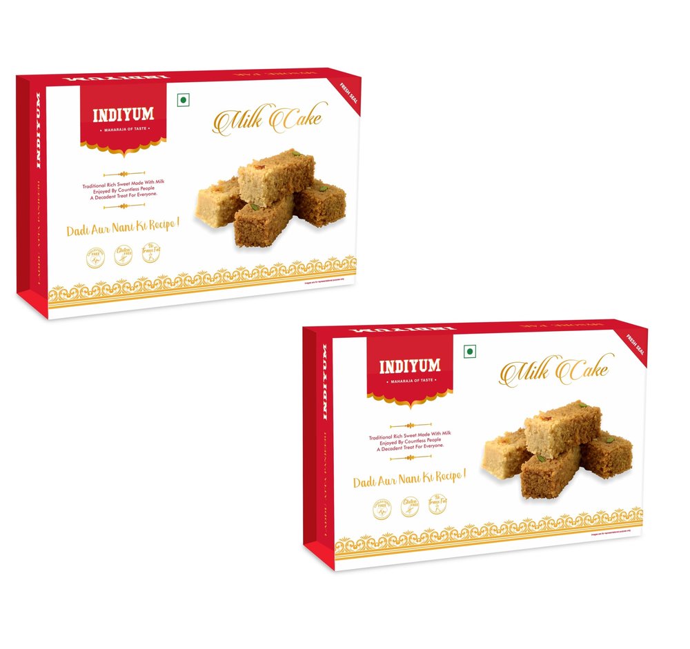 Indiyum Milk Cake | Authentic Traditional Indian Sweets | Dadi-Nani Ki Recipe | Festive Gift Pack 400g (200g x 2)