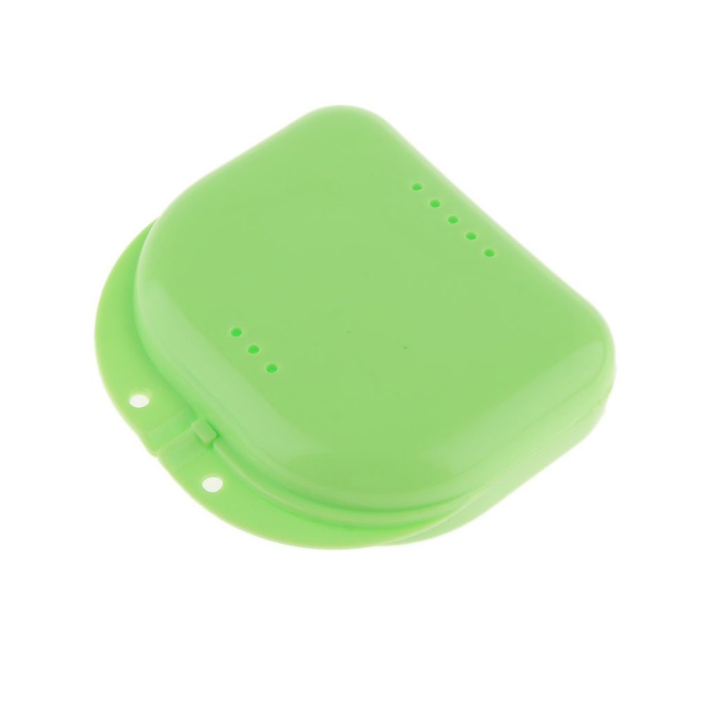 Ubervia Air Hole Box Denture Retainer Mouthguard Storage Case Container Green