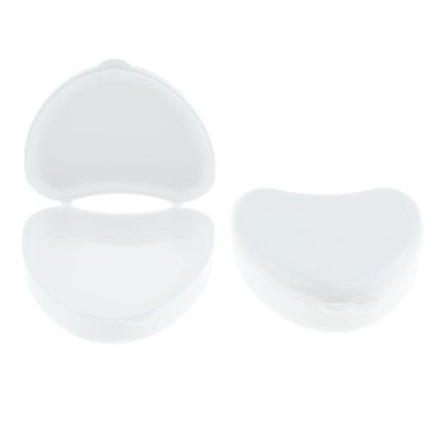 Ubervia 2x Mouth Guard Case Orthodontic Retainer Box Denture Storage Container White | 1