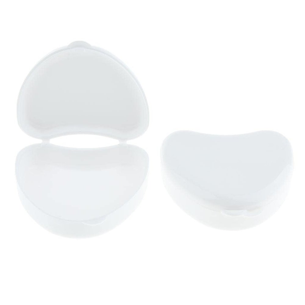 Ubervia 2x Mouth Guard Case Orthodontic Retainer Box Denture Storage Container White | 1