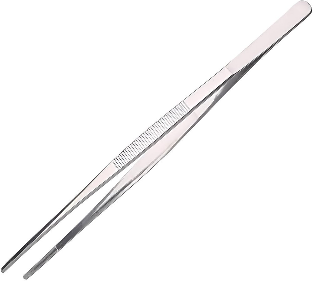 BIRDBRID Straight Precision Tweezers, Kitchen Tools & Crafting Tongs, Stainless Steel, 10 Inches Pack of 1