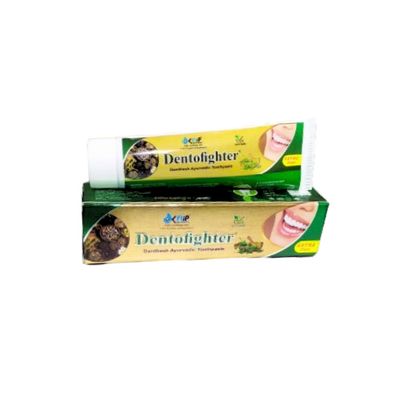 Dentofighter Tooth Cream 100g - Comprehensive Ayurvedic Solution for Dental Issues | Enriched with Pudina Sat, Kapoor, Bajardanti, and More | Supports Oral Health and Hygiene | Pack of 1 (100g)