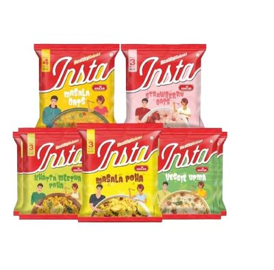 INSTA AHAAR Ready-to-Eat (Trial Pack Pouch(2KMP, 2MP, 2VU, 1SO, 1MO)