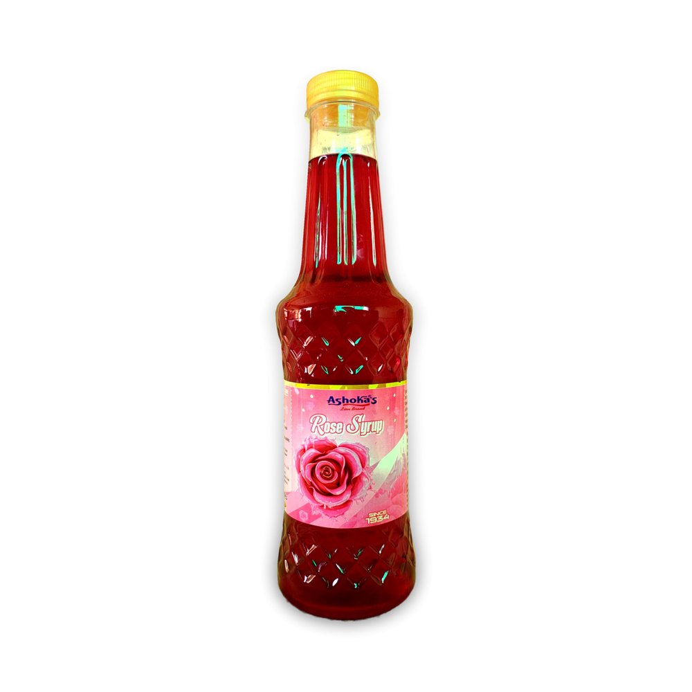 Ashoka's Lion Brand Rose Syrup for Fruit Mocktails, Cocktails, Gulab Sharbat, Falooda, Rose Milk, 750ml