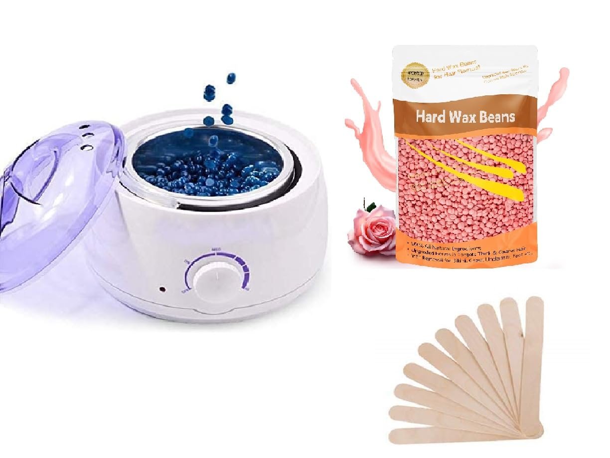 CUVLY Waxing Kit Combo Wax Machine Wax Heater Warmer Hot Wax Heater with Hair Removal Wax Beans( 100 g )|Hair Removal Waxing Kit for Women (Multi - colour) (Wax Heater Kit) Brazilian wax
