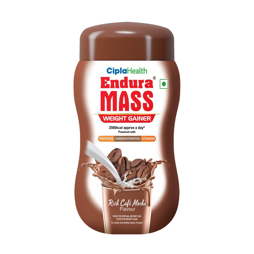 Endura Mass Weight Gainer Powder 550 G Cafe Mocha Flavour|Unique Blend Of 3 Sources Of Protein,Carbs,Vitamins & Essential Minerals|For Children Above 10 Years,Men,Women & Athletes,1 count,33 Servings