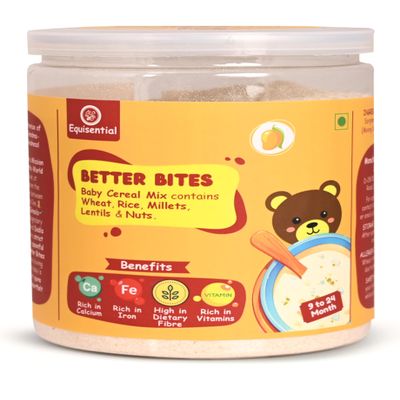 Equisential - Better Bites Instant Porridge Infant Baby Cereal | No Maida | No Artificial Colours | No Added Sugar | No Preservatives | Mango - 9 to 24 Month | 200gms |