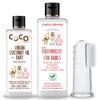 Combo of Virgin Coconut Oil, Toothpaste, & Finger Toothbrush for Babies | 100% Pure, Natural, Ingestion Safe, and Cold-Pressed (100ml Coconut Oil + 200ml Toothpaste + 1 brush) (300ml) view 1