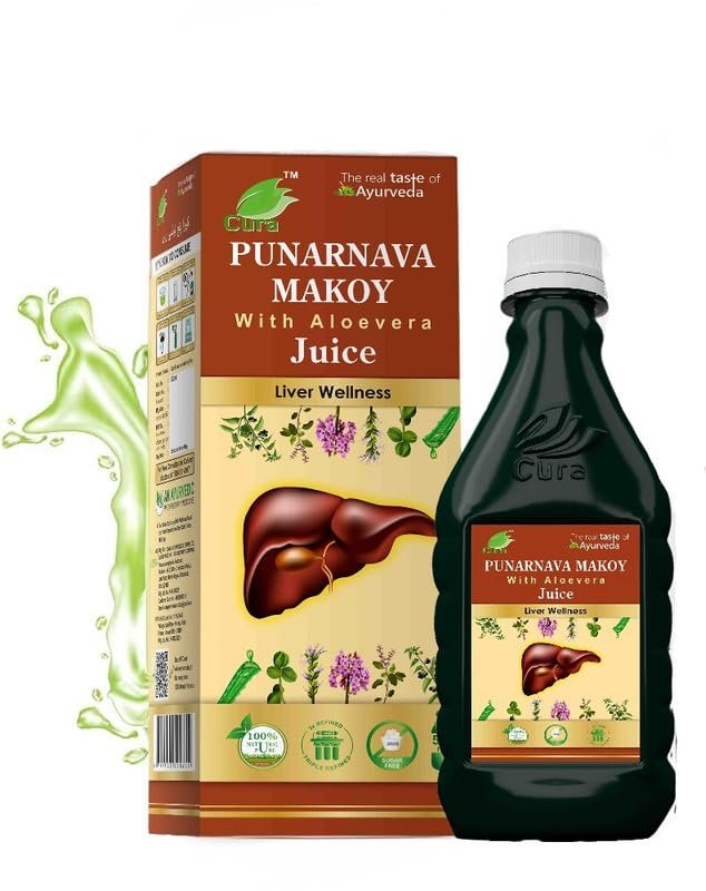 Cura Punarnava Makoy Ras with Aloevera, 500ml, (Pack of 2)