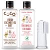 Combo of Virgin Coconut Oil, Toothpaste, & Finger Toothbrush for Babies | 100% Pure, Natural, Ingestion Safe, and Cold-Pressed (50ml Coconut Oil + 50ml Toothpaste + 1 brush) (100ml) view 1