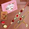 AWANI TRENDS Rakhi Gift for Bhaiya and Bhbahi with Kaju Katli Gift Combo - Kundhan Rakhi With Bracelet view 1