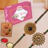 AWANI TRENDS Rakhi Gift with KajuKatli gift pack Rakhi (Kaju Katli With Kundhan Rakhis) view 1