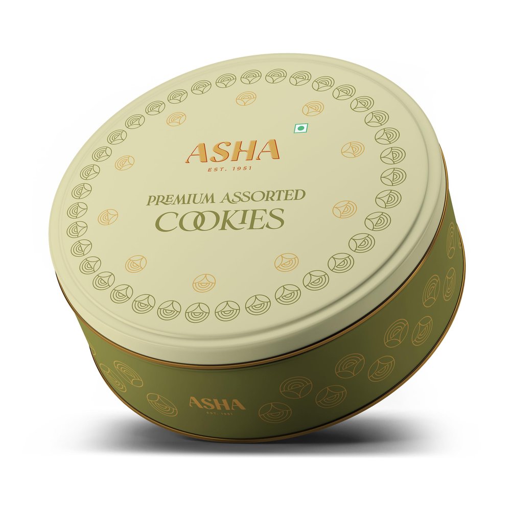 ASHA Sweets Premium Handmade Assorted Cookies 300g-Pack of 2|Healthy & Tasty Biscuit Treat for Kids|No Preservatives|Deliciously Fresh & Crunchy Cookies Gift Hamper with Tin Box for Friends & Family