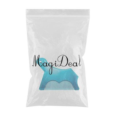 ELBME Mens Beard Shaping Ruler Comb Facial Hair Styling Trimming Template Blue