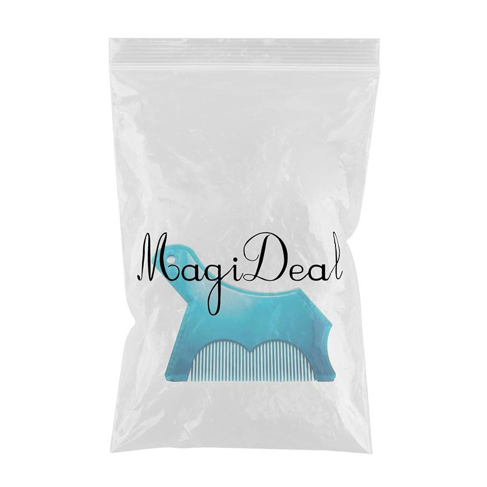 ELBME Mens Beard Shaping Ruler Comb Facial Hair Styling Trimming Template Blue