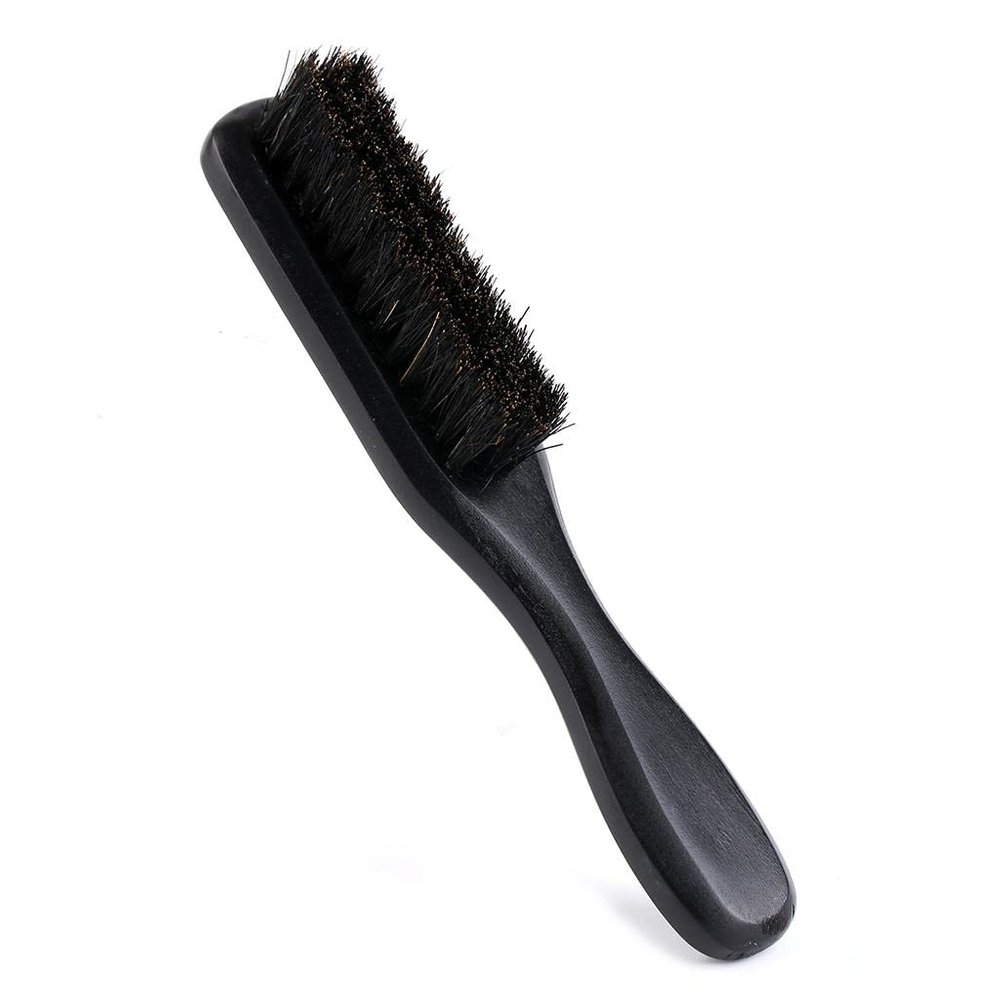 ELBME Long Handle Beard Brush Comb Soft Bristles Beard Grooming Brush Travel Black