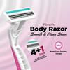 Floren Disposable Body Razors for Women - Pack of 5 | With Aloe Vera & Vitamin E Strip | 3 Premium SS European Blade | Smooth & Clean Shave | Hair Removal | For Arms, legs and Bikini Line |(Buy 4, Get 1 Free)| view 3
