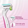 Floren Disposable Body Razors for Women - Pack of 5 | With Aloe Vera & Vitamin E Strip | 3 Premium SS European Blade | Smooth & Clean Shave | Hair Removal | For Arms, legs and Bikini Line |(Buy 4, Get 1 Free)| view 4