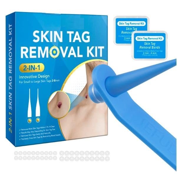 Auto Skin Tag Remover Kit, 2 in 1 Skin Tag Remover, Skin Tag Removal Kit for Removing Small to Medium
