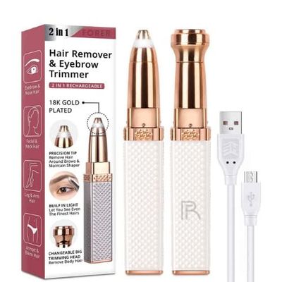DP FASHION Skincare Women's Face Hair Remover Epilator for women Machine for Upper Lip, Chin, Eyebrow, Lips, Body, Arms Hair Remover for Women (White)